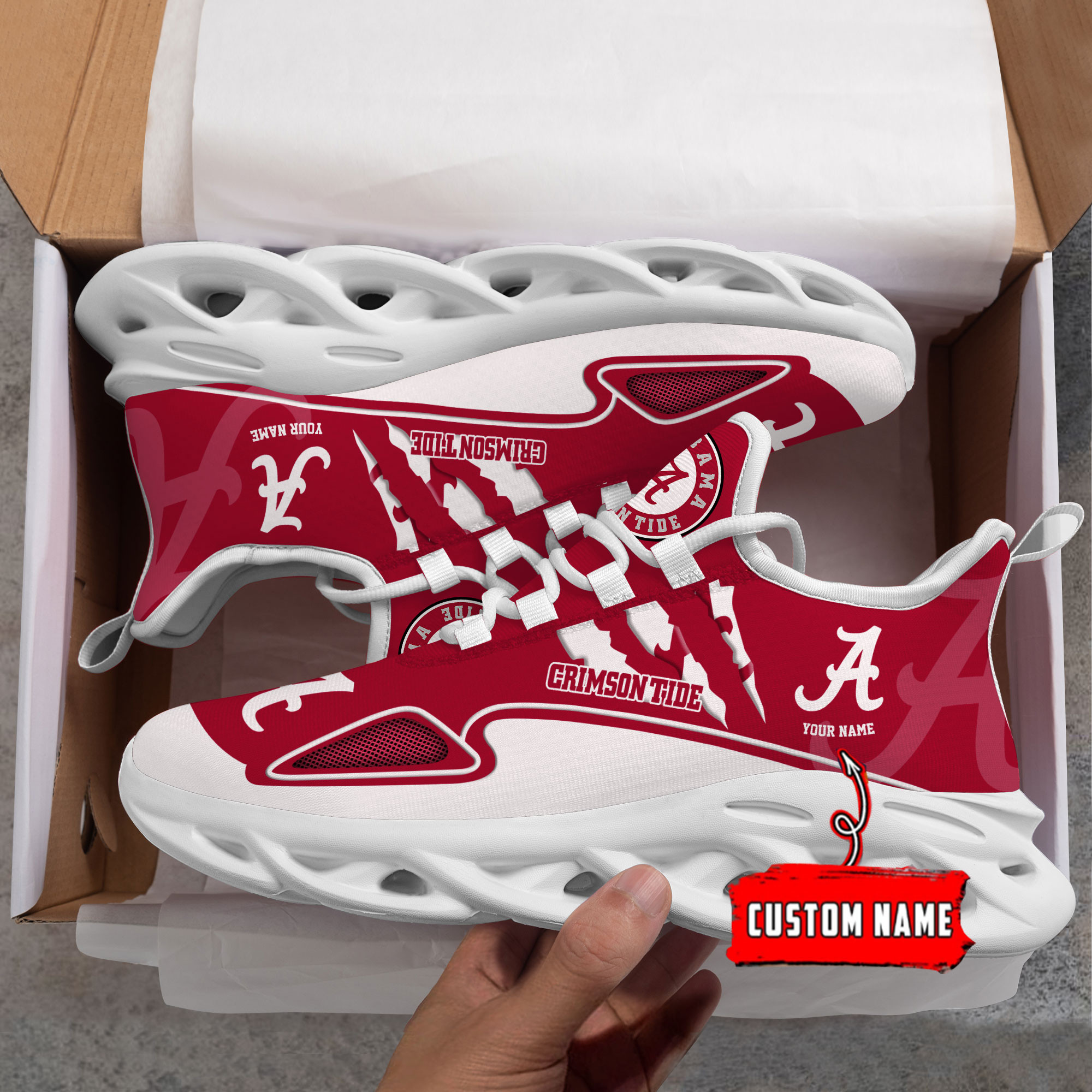 Alabama Crimson Tide Max Soul Shoes - Famjoys Alabama Crimson Tide Max Soul Shoes - Famjoys