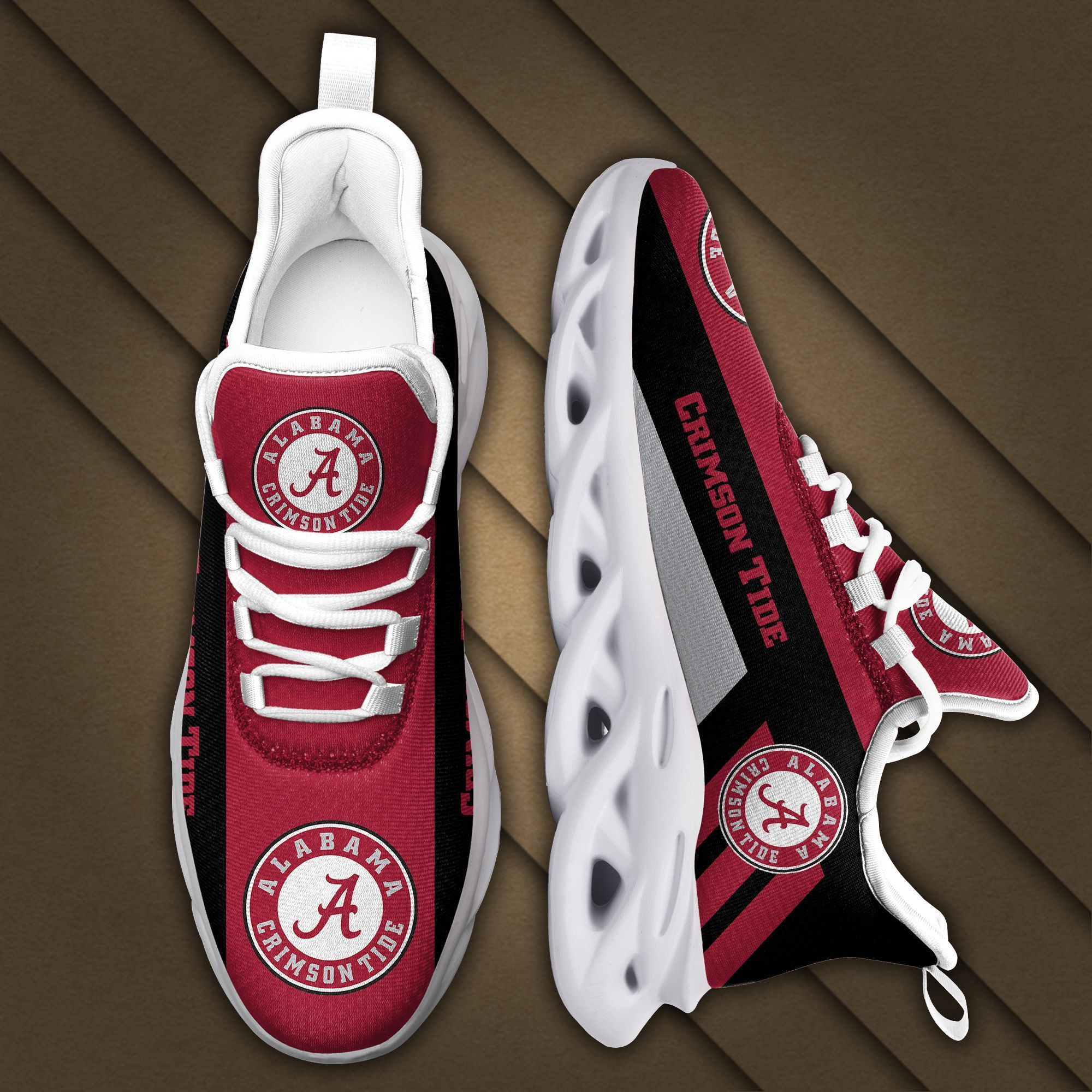 Alabama Crimson Tide Max Soul Sneakers Shoes - Famjoys Alabama Crimson Tide Max Soul Sneakers Shoes - Famjoys