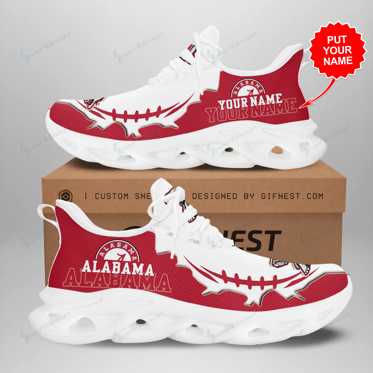 Alabama Crimson Tide Max Soul YZ Running Sneakers 276 - Famjoys Alabama Crimson Tide Max Soul YZ Running Sneakers 276 - Famjoys