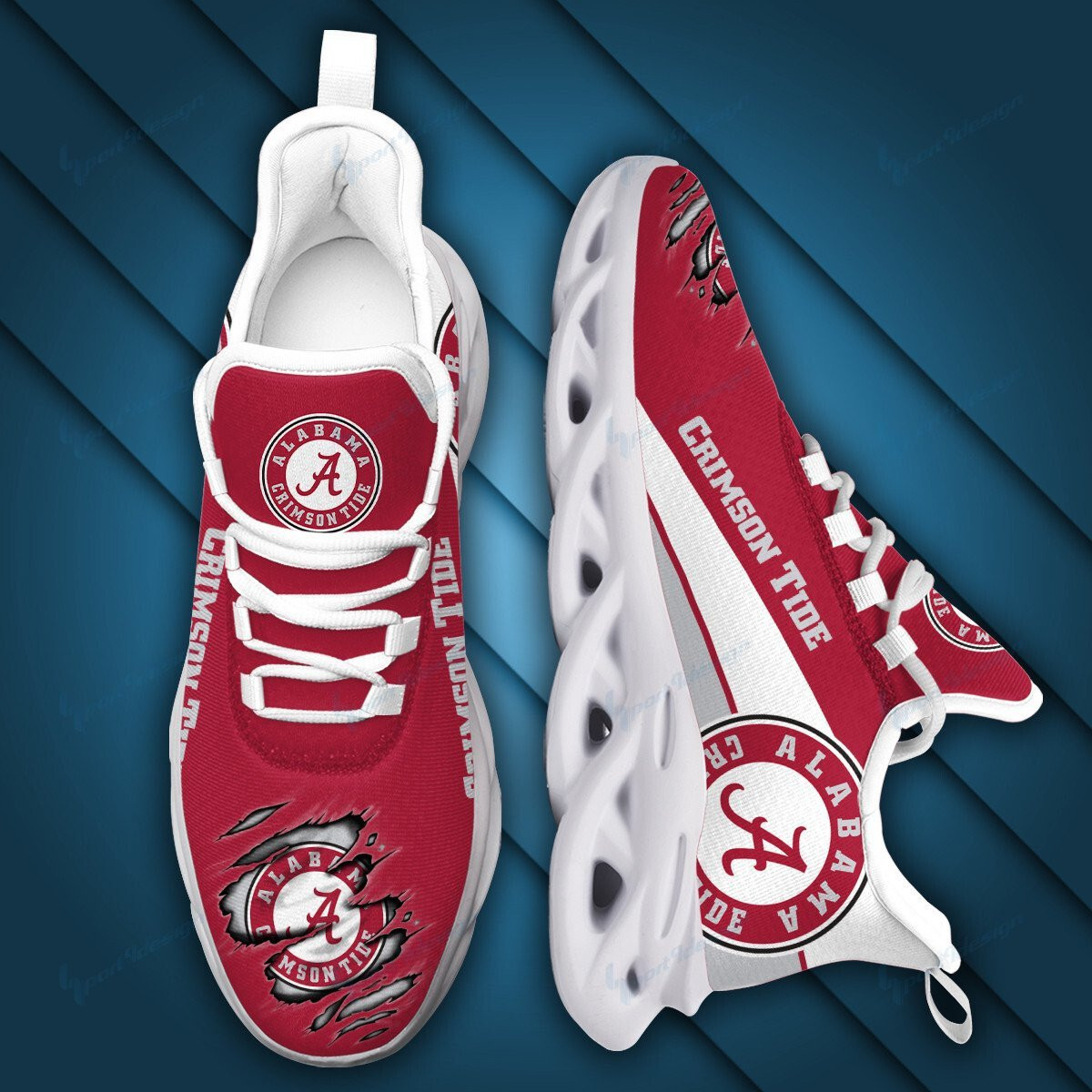 Alabama Crimson Tide Max Soul YZ Running Sneakers 990 - Famjoys Alabama Crimson Tide Max Soul YZ Running Sneakers 990 - Famjoys