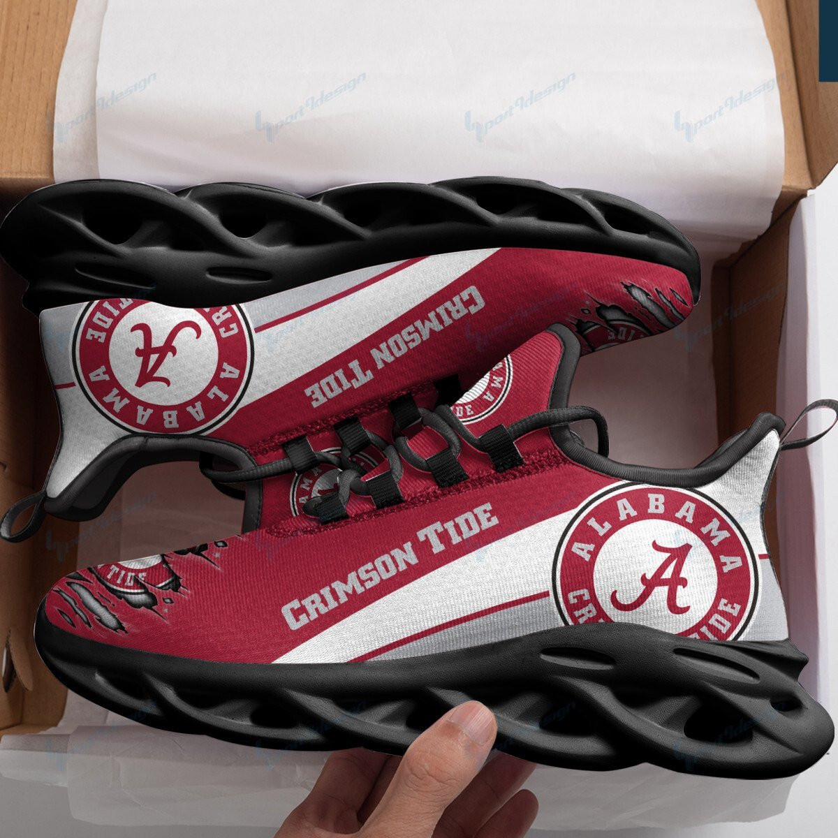 Alabama Crimson Tide Max Soul YZ Running Sneakers 990 - Famjoys Alabama Crimson Tide Max Soul YZ Running Sneakers 990 - Famjoys