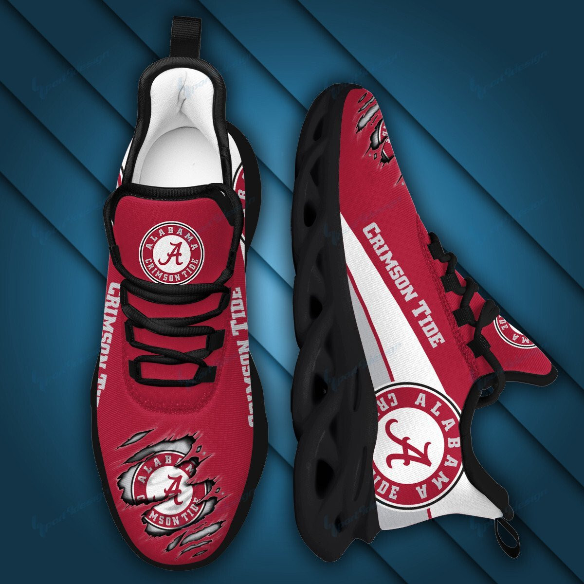 Alabama Crimson Tide Max Soul YZ Running Sneakers 990 - Famjoys Alabama Crimson Tide Max Soul YZ Running Sneakers 990 - Famjoys