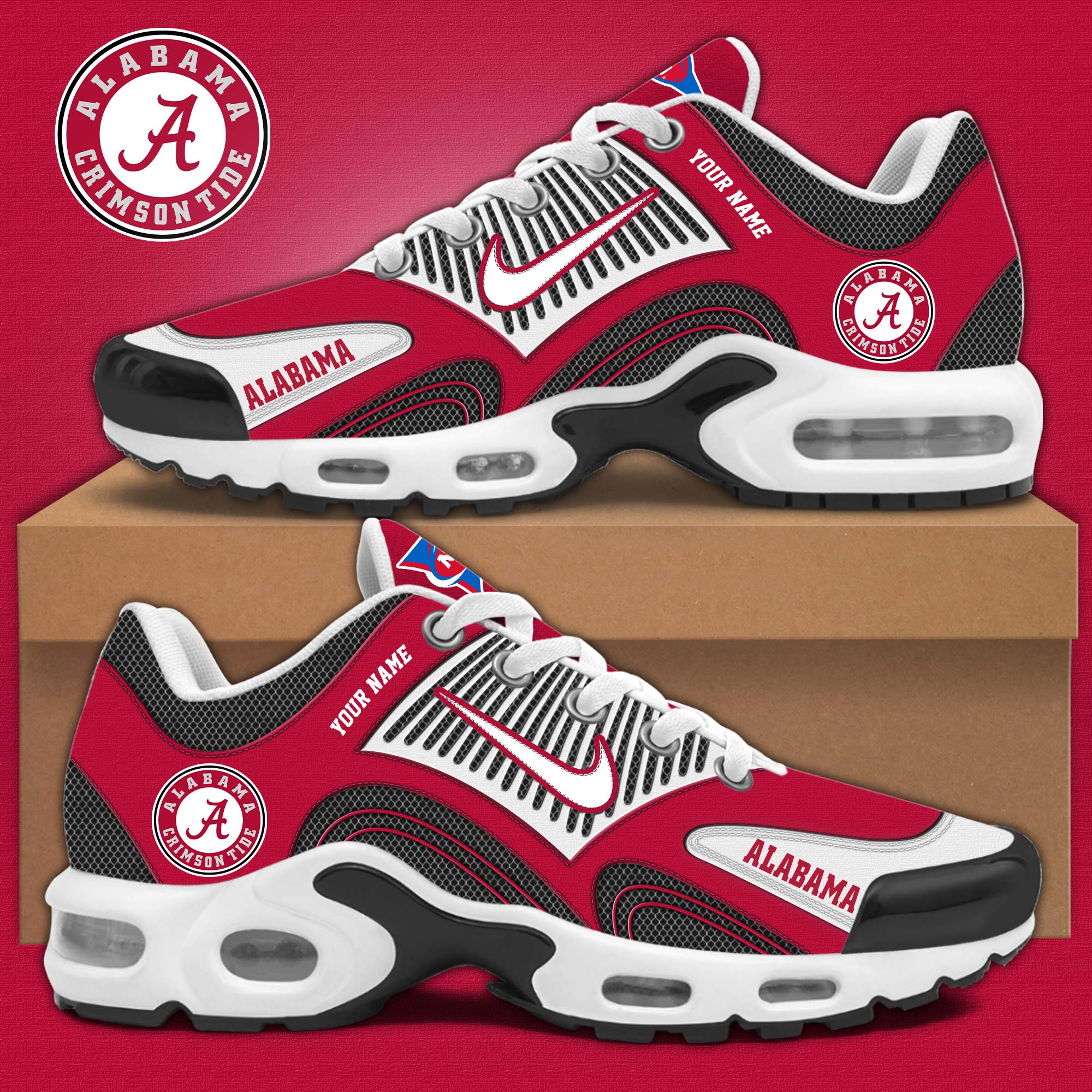 Alabama Crimson Tide NCAA Personalized Shoes - Famjoys Alabama Crimson Tide NCAA Personalized Shoes - Famjoys