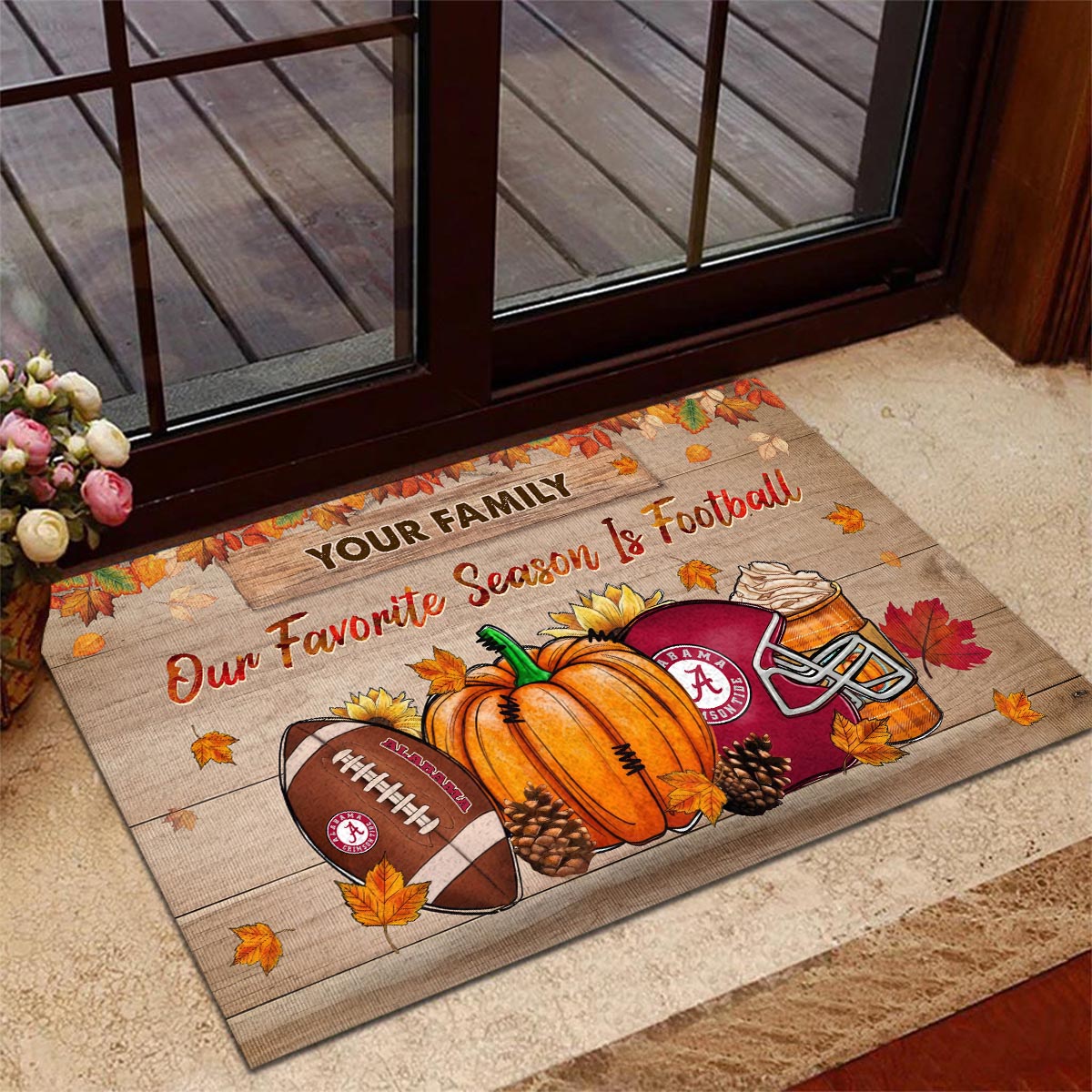 Alabama Crimson Tide Our Favorite Season is Football Doormat - Famjoys Alabama Crimson Tide Our Favorite Season is Football Doormat - Famjoys