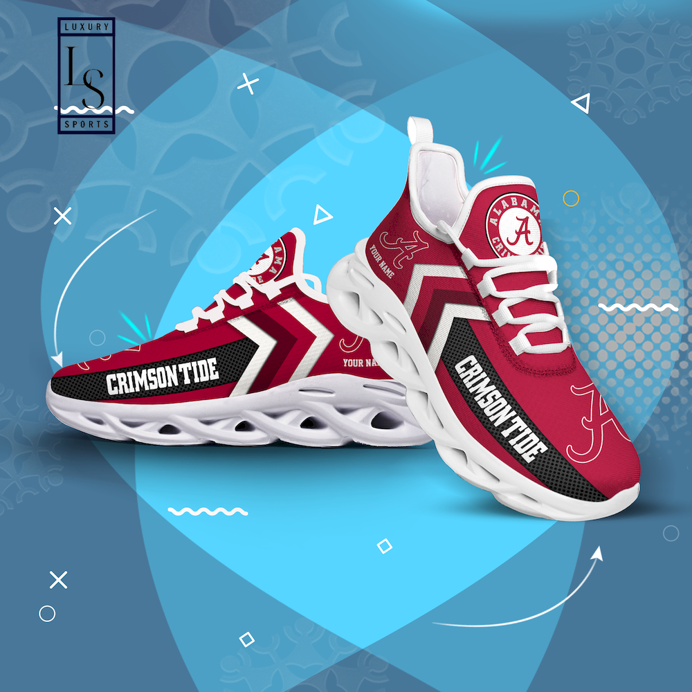 Alabama Crimson Tide Personalized Max Soul Shoes - Famjoys Alabama Crimson Tide Personalized Max Soul Shoes - Famjoys