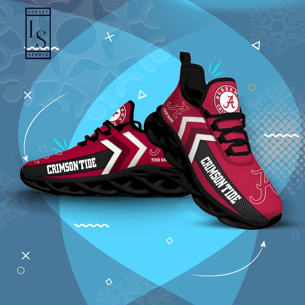 Alabama Crimson Tide Personalized Max Soul Shoes - Famjoys Alabama Crimson Tide Personalized Max Soul Shoes - Famjoys