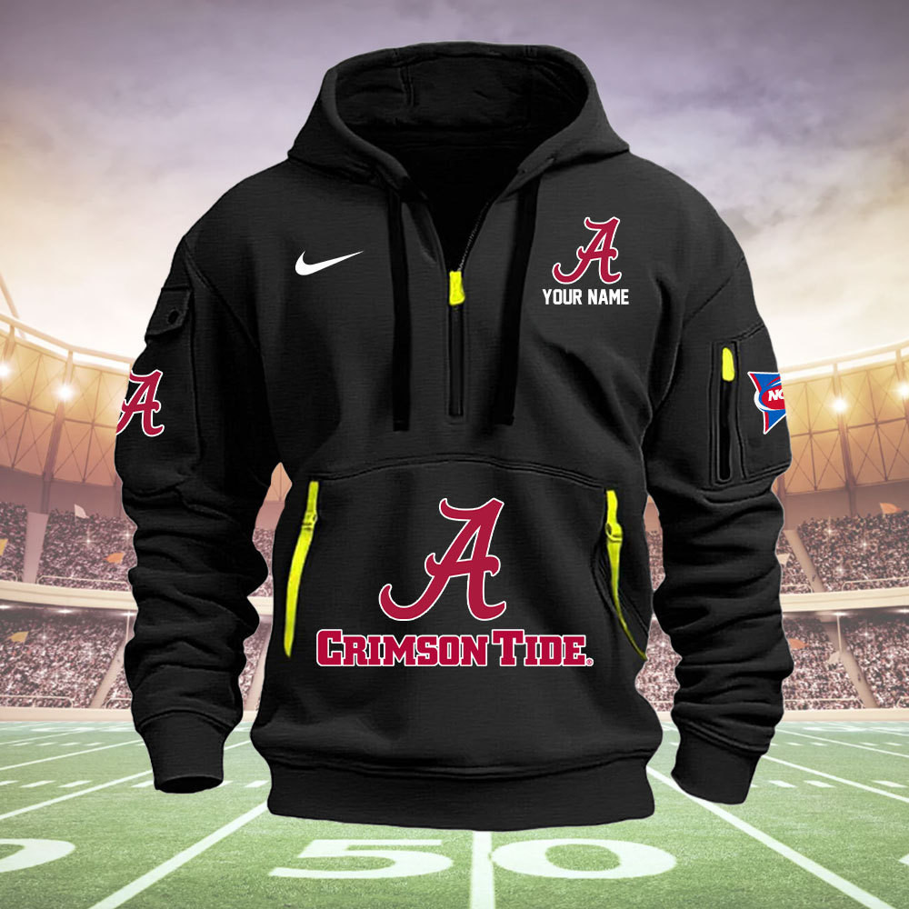 Alabama Crimson Tide Quarter Zip Hoodie - Famjoys Alabama Crimson Tide Quarter Zip Hoodie - Famjoys