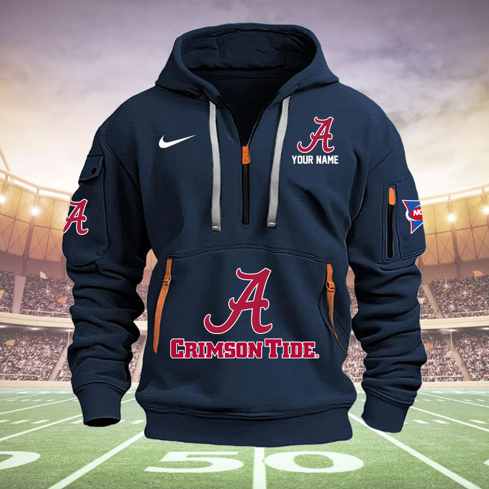 Alabama Crimson Tide Quarter Zip Hoodie - Famjoys Alabama Crimson Tide Quarter Zip Hoodie - Famjoys
