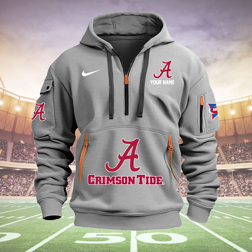 Alabama Crimson Tide Quarter Zip Hoodie - Famjoys Alabama Crimson Tide Quarter Zip Hoodie - Famjoys