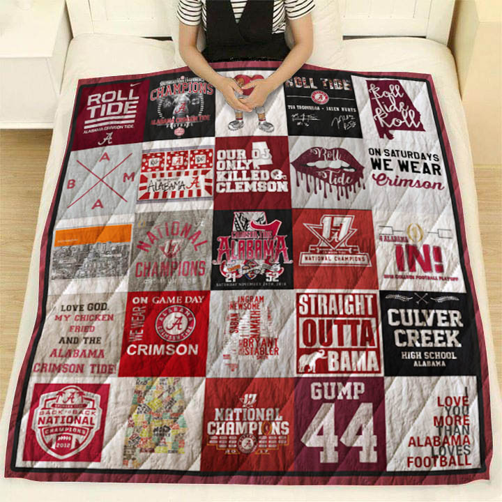 Alabama Crimson Tide Quilt Blanket - Famjoys Alabama Crimson Tide Quilt Blanket - Famjoys