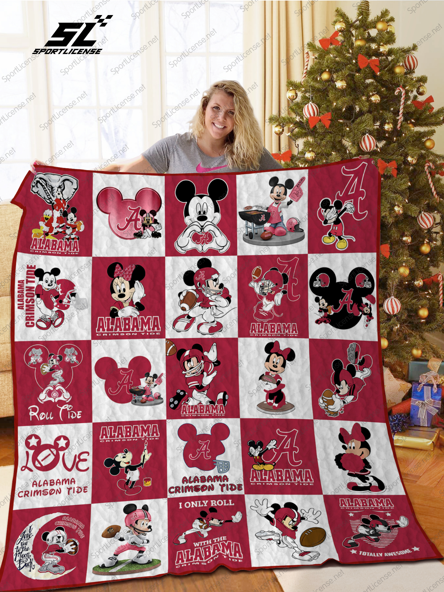 Alabama Crimson Tide Quilt Blanket - Famjoys Alabama Crimson Tide Quilt Blanket - Famjoys