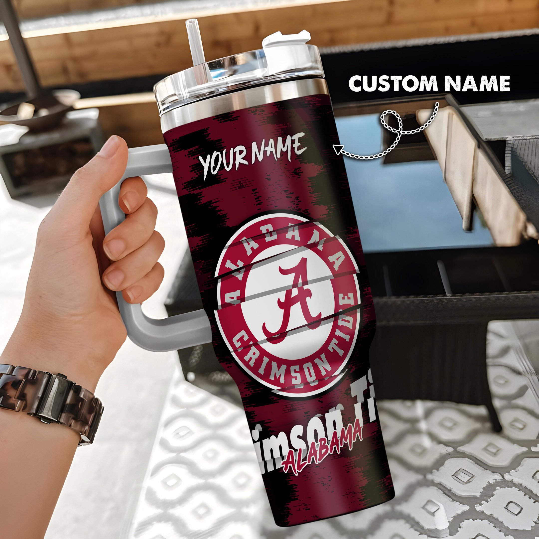 Alabama Crimson Tide Stanley Tumbler - Famjoys Alabama Crimson Tide Stanley Tumbler - Famjoys