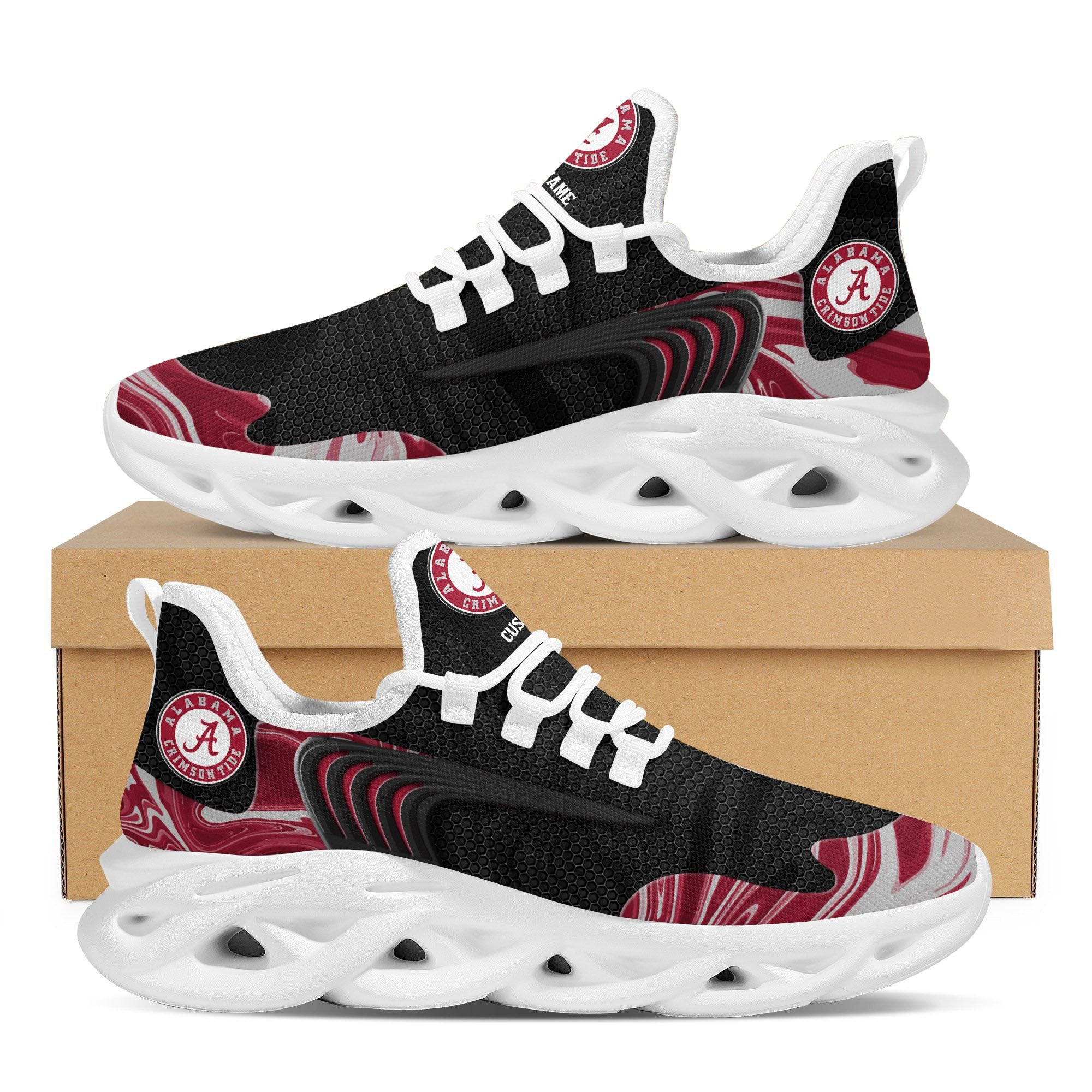 Alabama Crimson Tide Team Custom Personalized With Name Max Soul Sneakers Shoes - Famjoys Alabama Crimson Tide Team Custom Personalized With Name Max Soul Sneakers Shoes - Famjoys