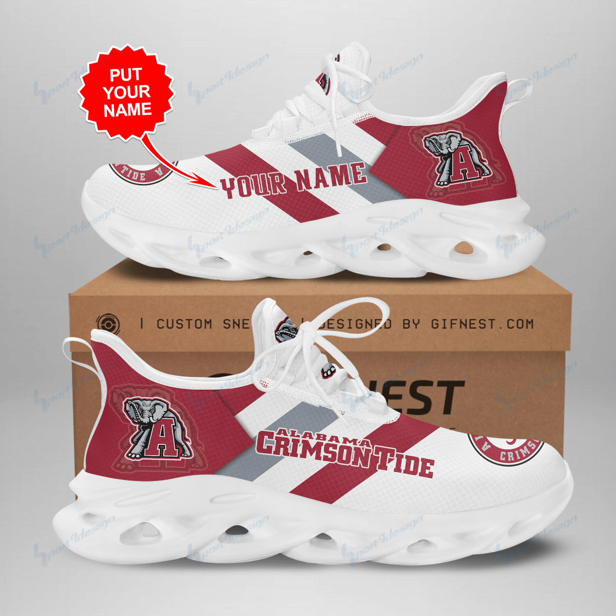 Alabama Crimson Tide YZ Running Sneakers - Famjoys Alabama Crimson Tide YZ Running Sneakers - Famjoys