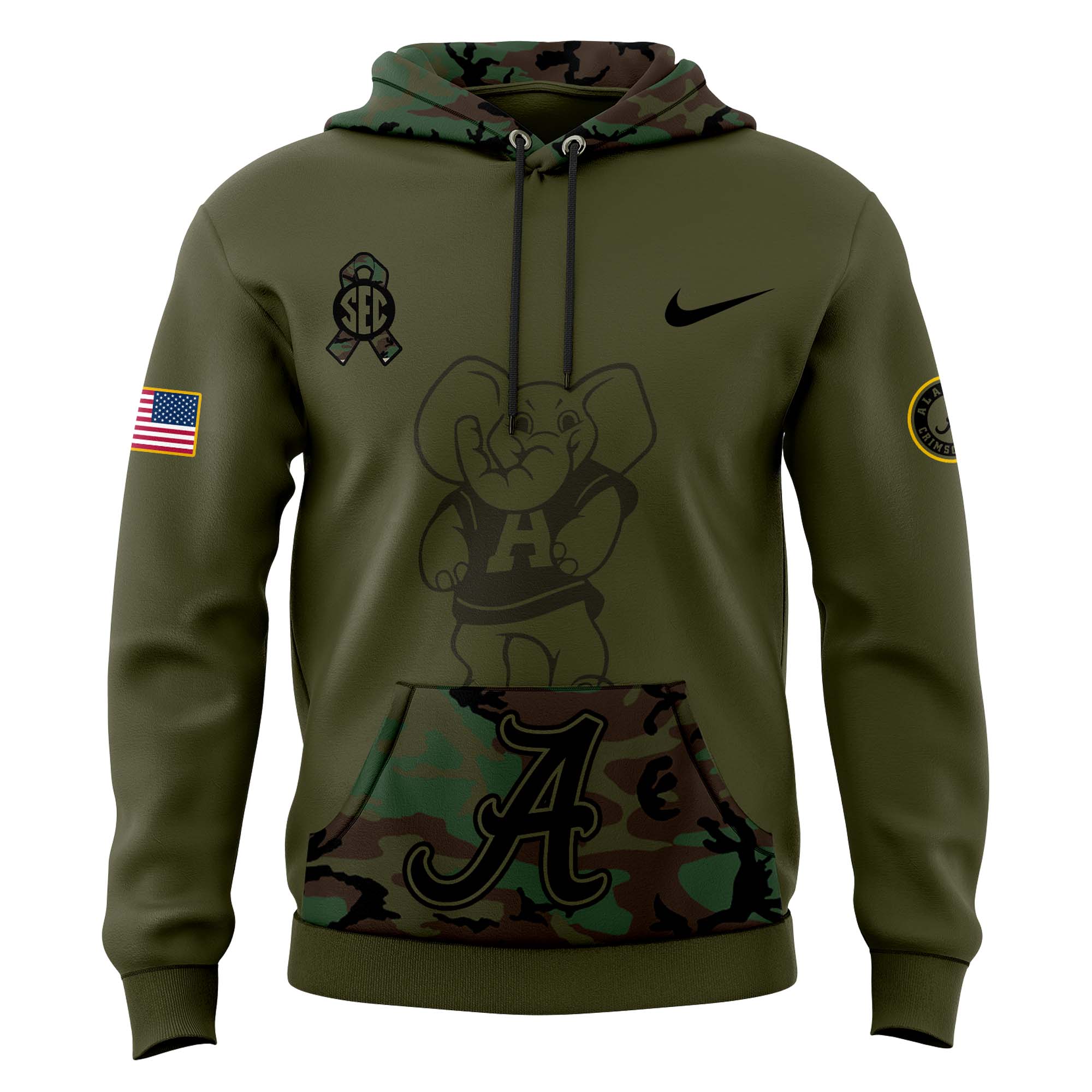 Alabama Football Camo Salute to Service Club Fleece Pullover Hoodie - Famjoys Alabama Football Camo Salute to Service Club Fleece Pullover Hoodie - Famjoys
