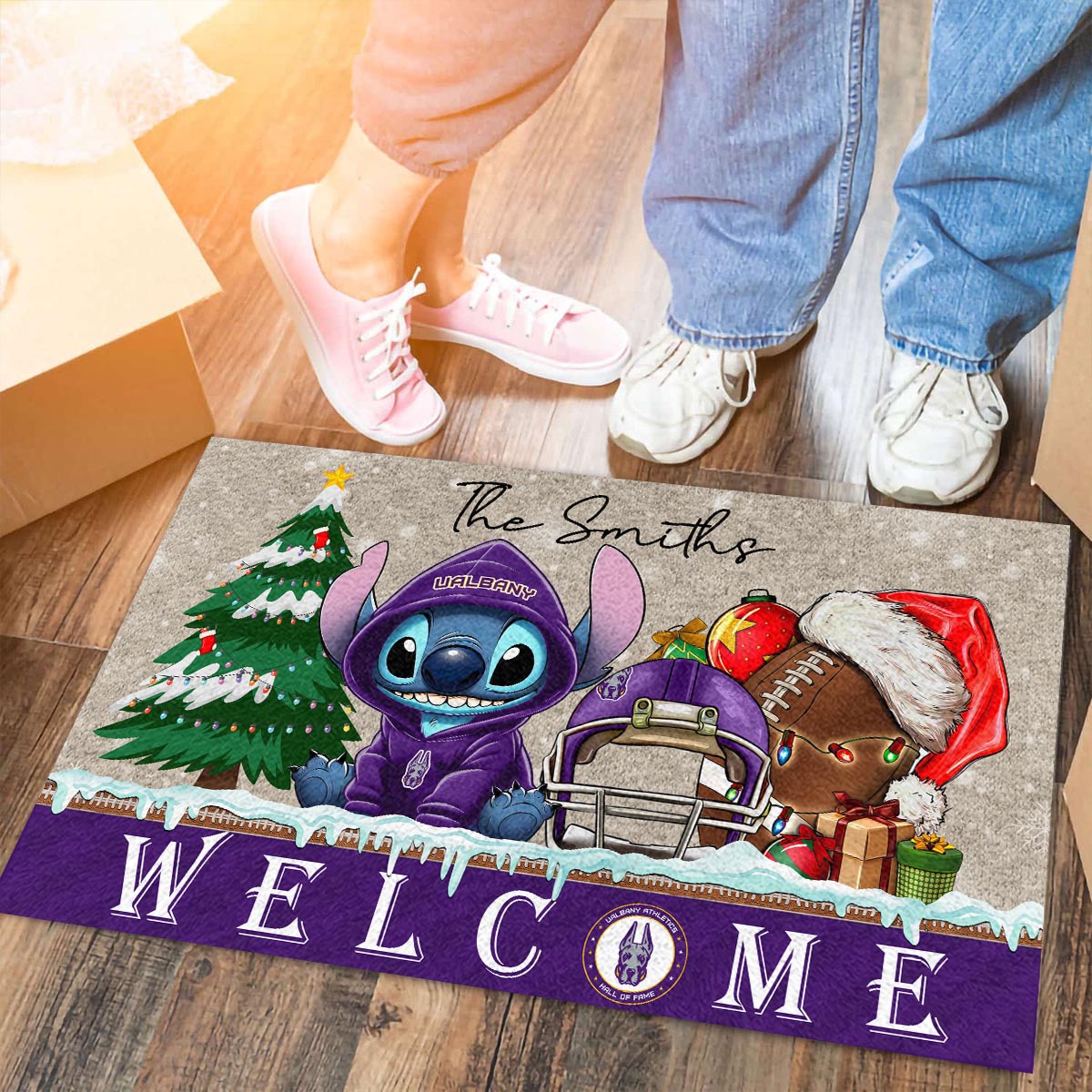 Albany Great Danes Cute Stitch Christmas Doormat - Famjoys Albany Great Danes Cute Stitch Christmas Doormat - Famjoys