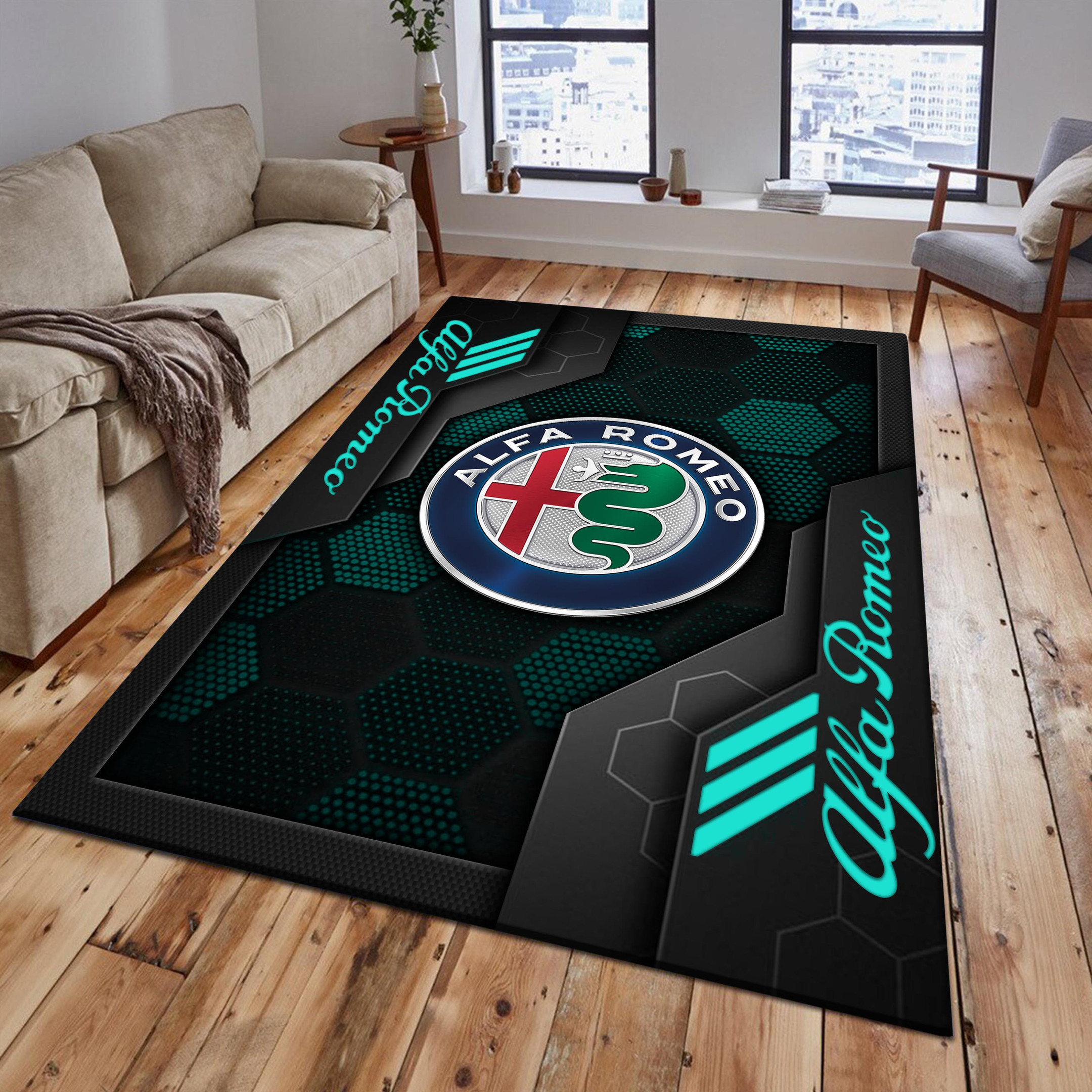 Alfa Romeo Area Rugs 2503 Multicolor - Famjoys Alfa Romeo Area Rugs 2503 Multicolor - Famjoys