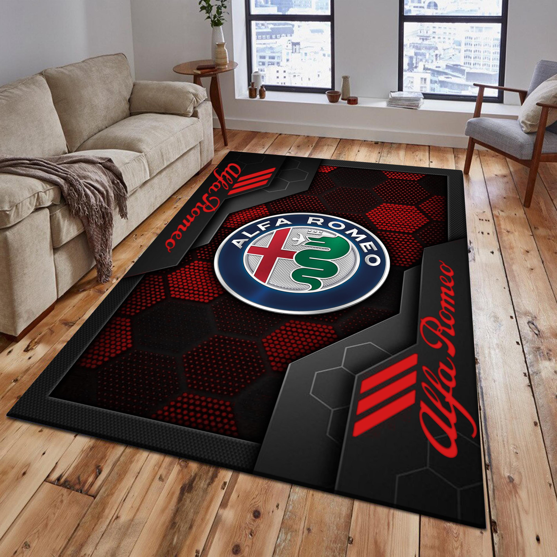 Alfa Romeo Area Rugs 2503 Multicolor - Famjoys Alfa Romeo Area Rugs 2503 Multicolor - Famjoys