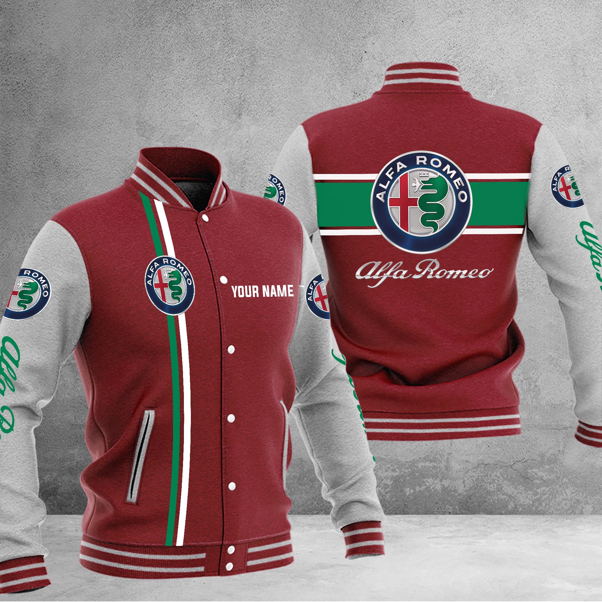 Alfa Romeo Baseball Jacket - Famjoys Alfa Romeo Baseball Jacket - Famjoys