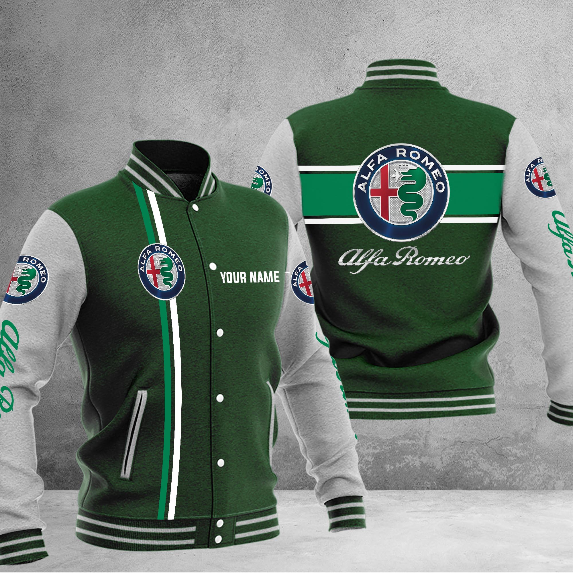 Alfa Romeo Baseball Jacket - Famjoys Alfa Romeo Baseball Jacket - Famjoys