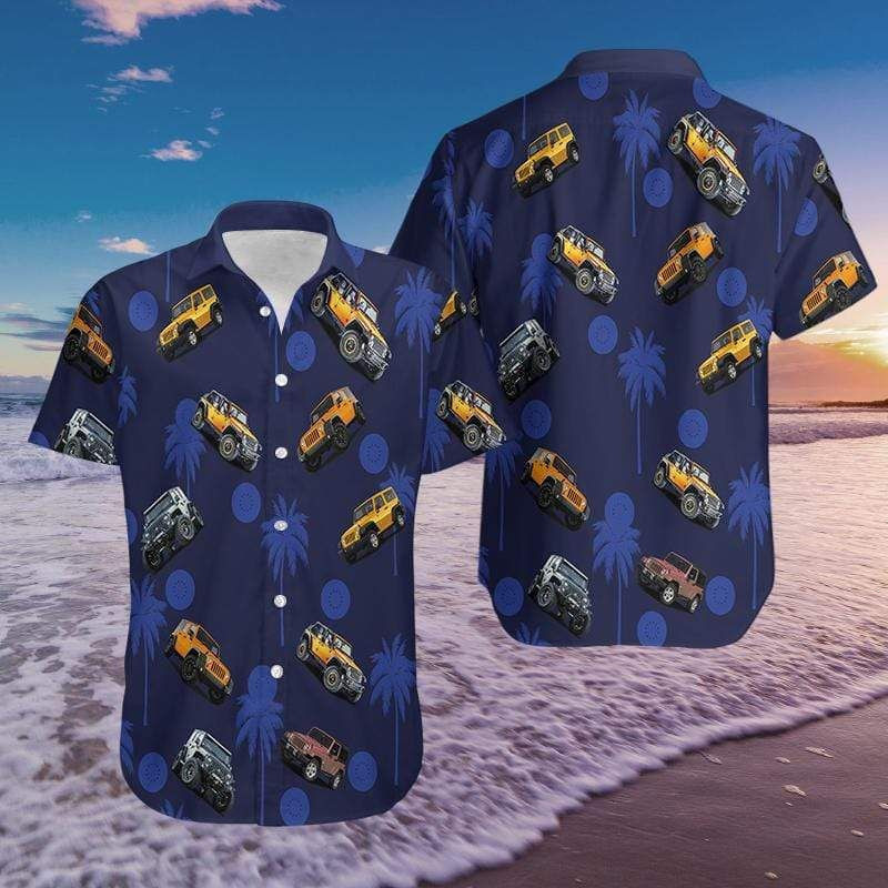 Amazing Jeep Navy Unisex Hawaiian Aloha Shirts - Famjoys Amazing Jeep Navy Unisex Hawaiian Aloha Shirts - Famjoys