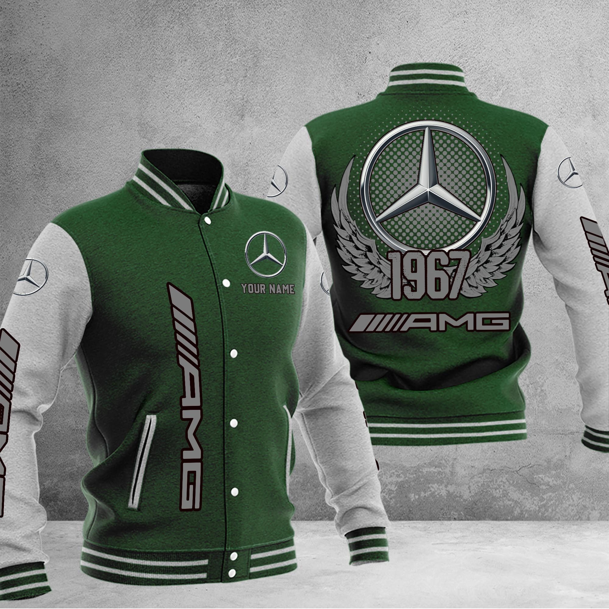 AMG DMHJ1019 Baseball Jacket Multicolor - Famjoys AMG DMHJ1019 Baseball Jacket Multicolor - Famjoys