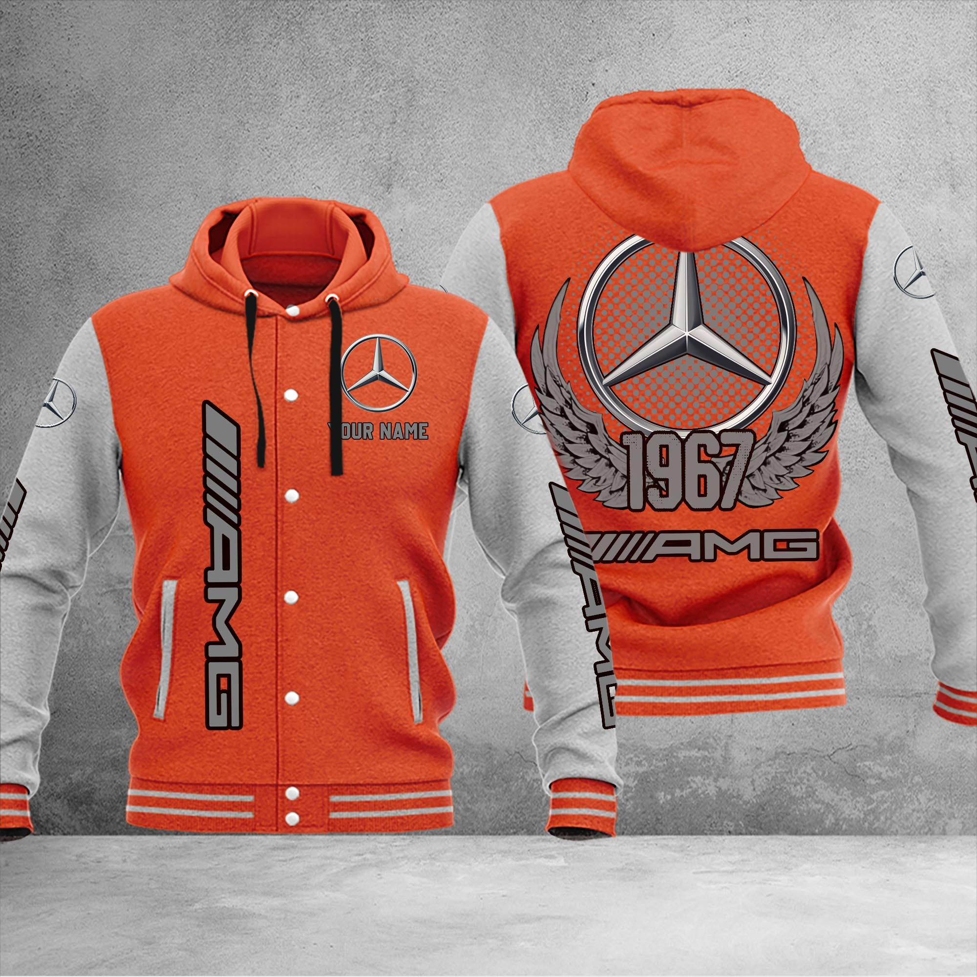 AMG DMHJ1019 Baseball Jacket Multicolor - Famjoys AMG DMHJ1019 Baseball Jacket Multicolor - Famjoys