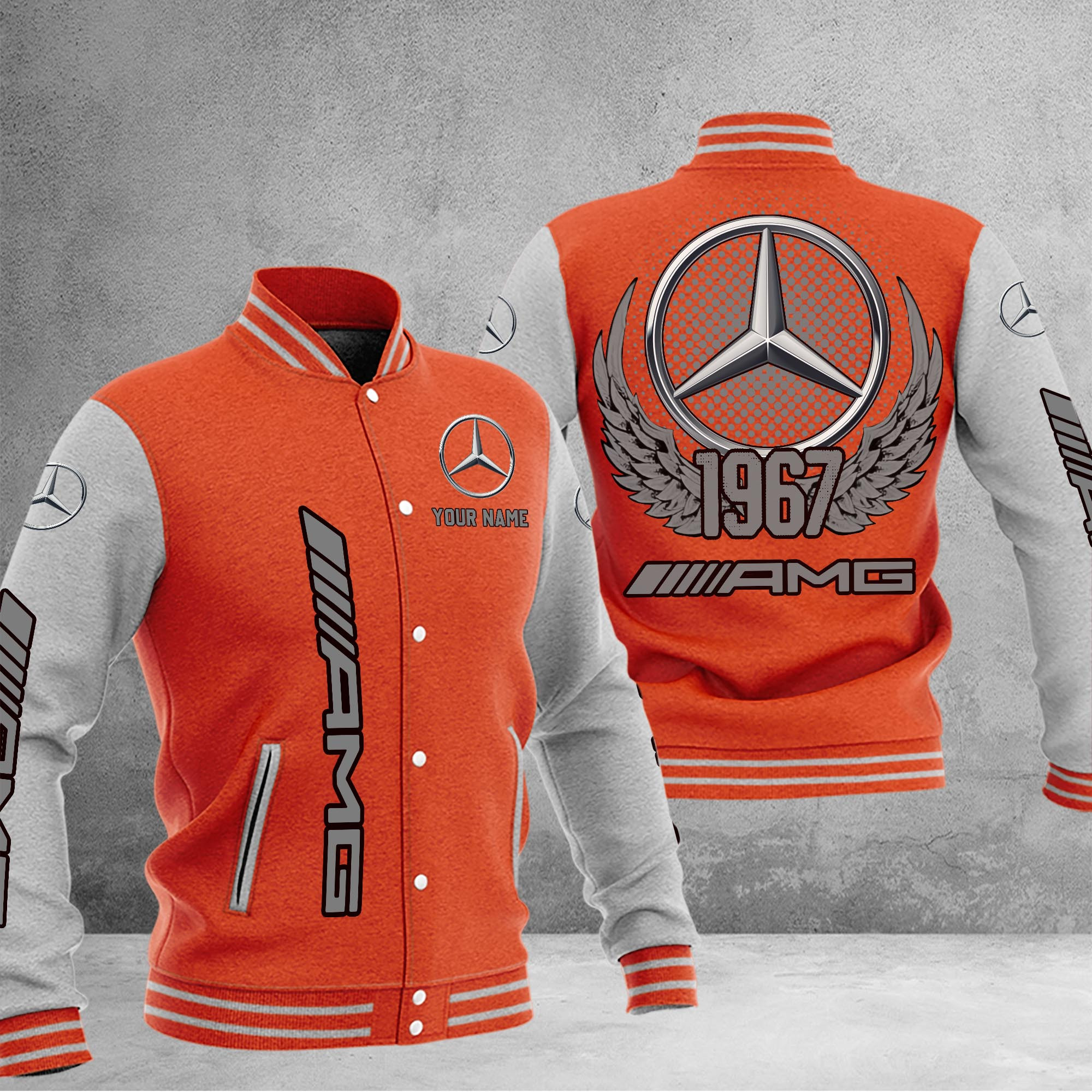 AMG DMHJ1019 Baseball Jacket Multicolor - Famjoys AMG DMHJ1019 Baseball Jacket Multicolor - Famjoys