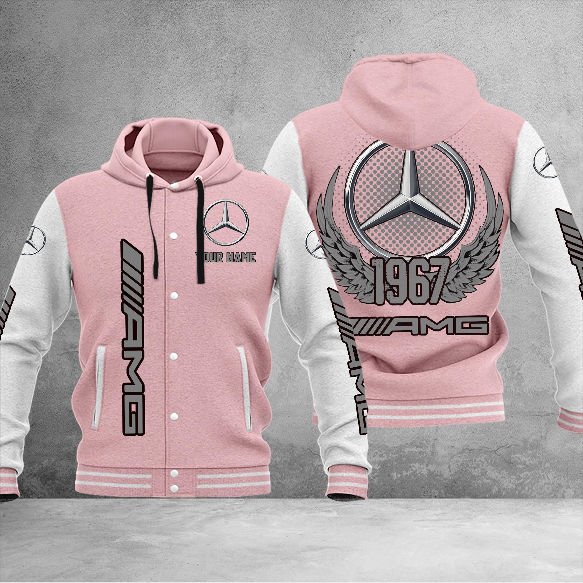 AMG DMHJ1019 Baseball Jacket Multicolor - Famjoys AMG DMHJ1019 Baseball Jacket Multicolor - Famjoys