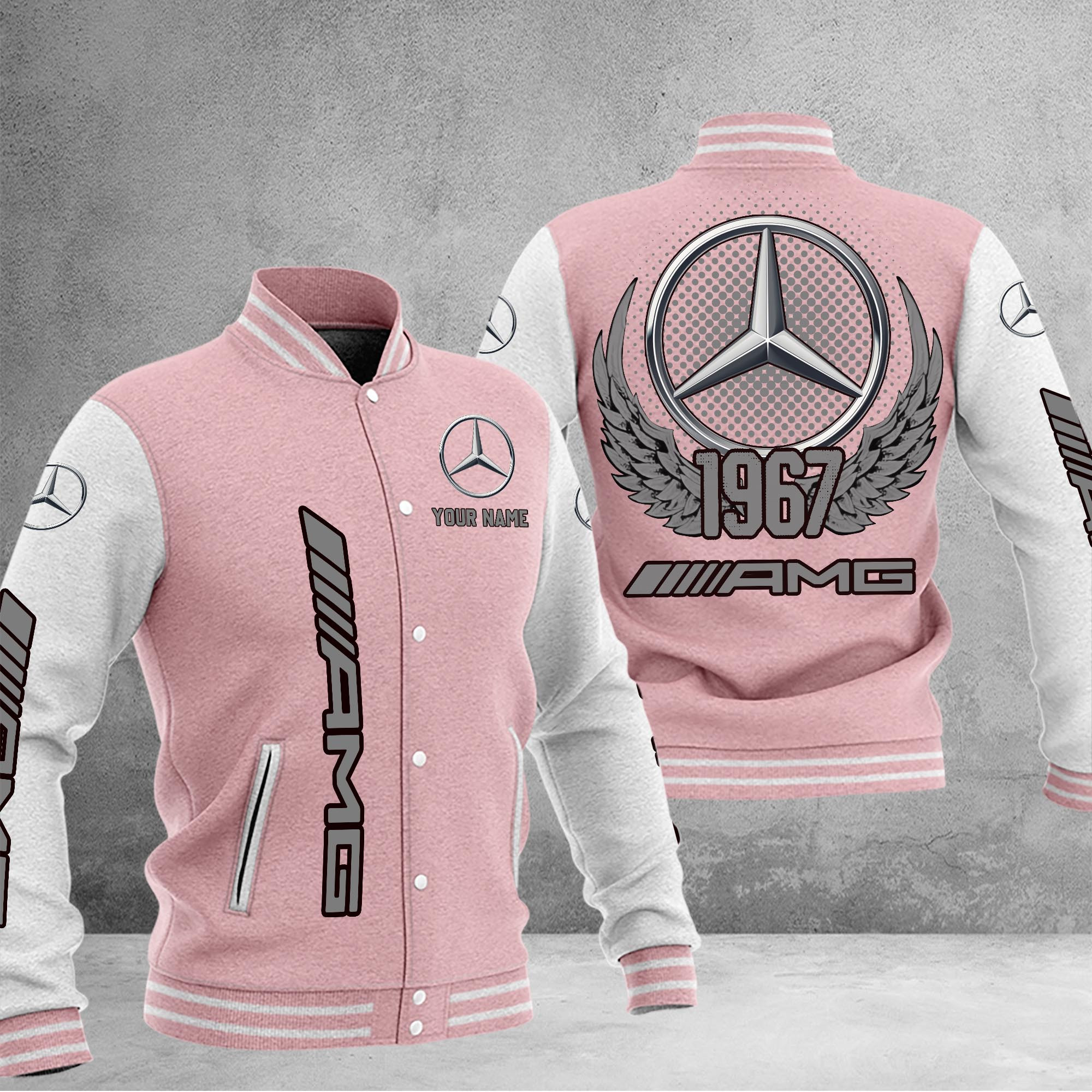 AMG DMHJ1019 Baseball Jacket Multicolor - Famjoys AMG DMHJ1019 Baseball Jacket Multicolor - Famjoys