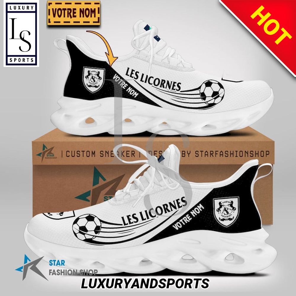 Amiens SC Ligue 2 Custom Name Max Soul Shoes - Famjoys Amiens SC Ligue 2 Custom Name Max Soul Shoes - Famjoys
