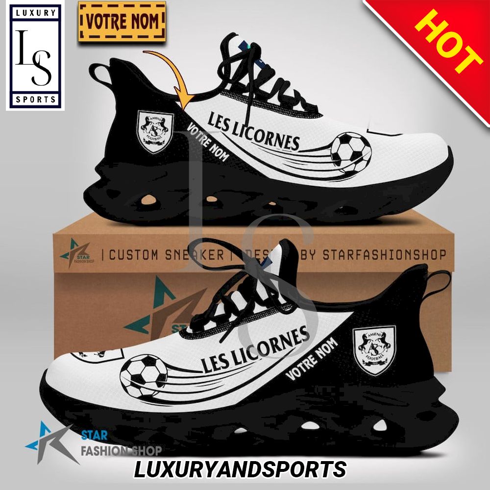 Amiens SC Ligue 2 Custom Name Max Soul Shoes - Famjoys Amiens SC Ligue 2 Custom Name Max Soul Shoes - Famjoys