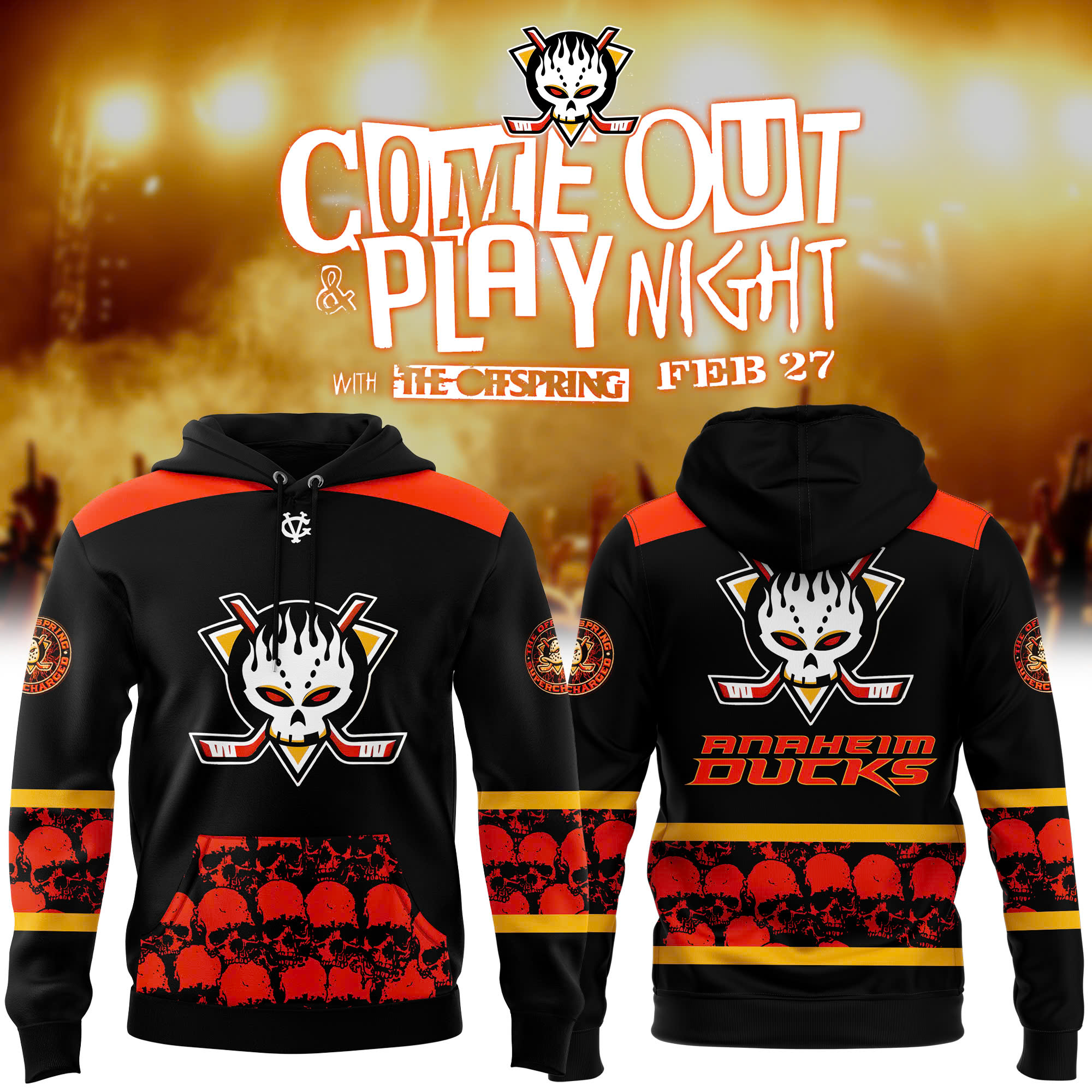 Anaheim Ducks Come Out & Play Night Hoodie - Famjoys Anaheim Ducks Come Out & Play Night Hoodie - Famjoys