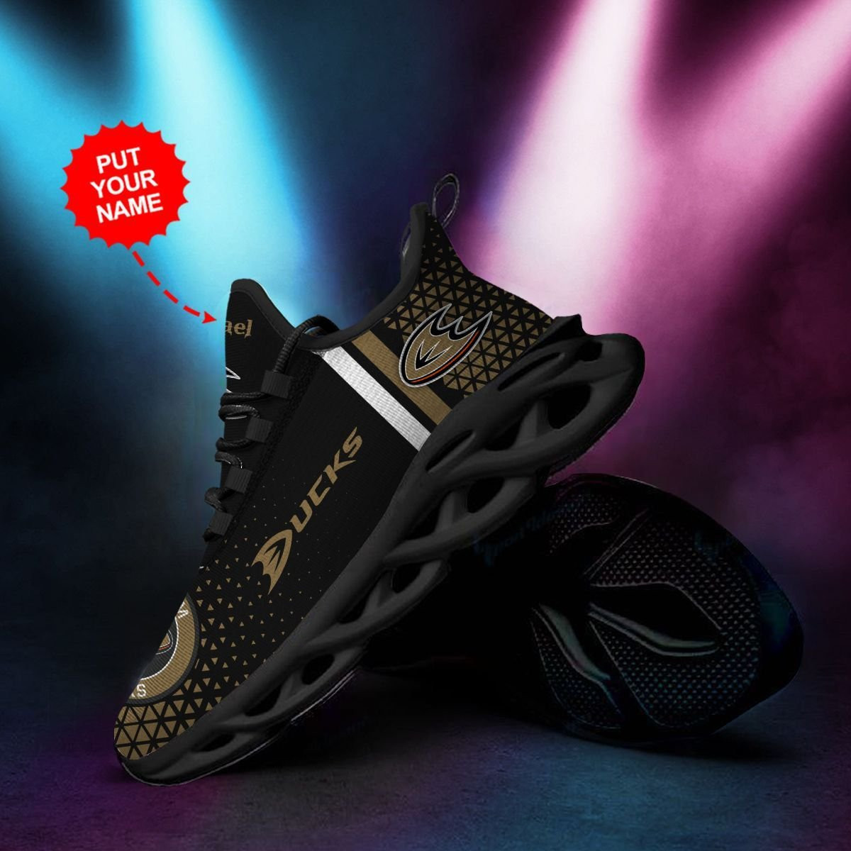 Anaheim Ducks Custom Personalized Max Soul Sneakers Shoes - Famjoys Anaheim Ducks Custom Personalized Max Soul Sneakers Shoes - Famjoys