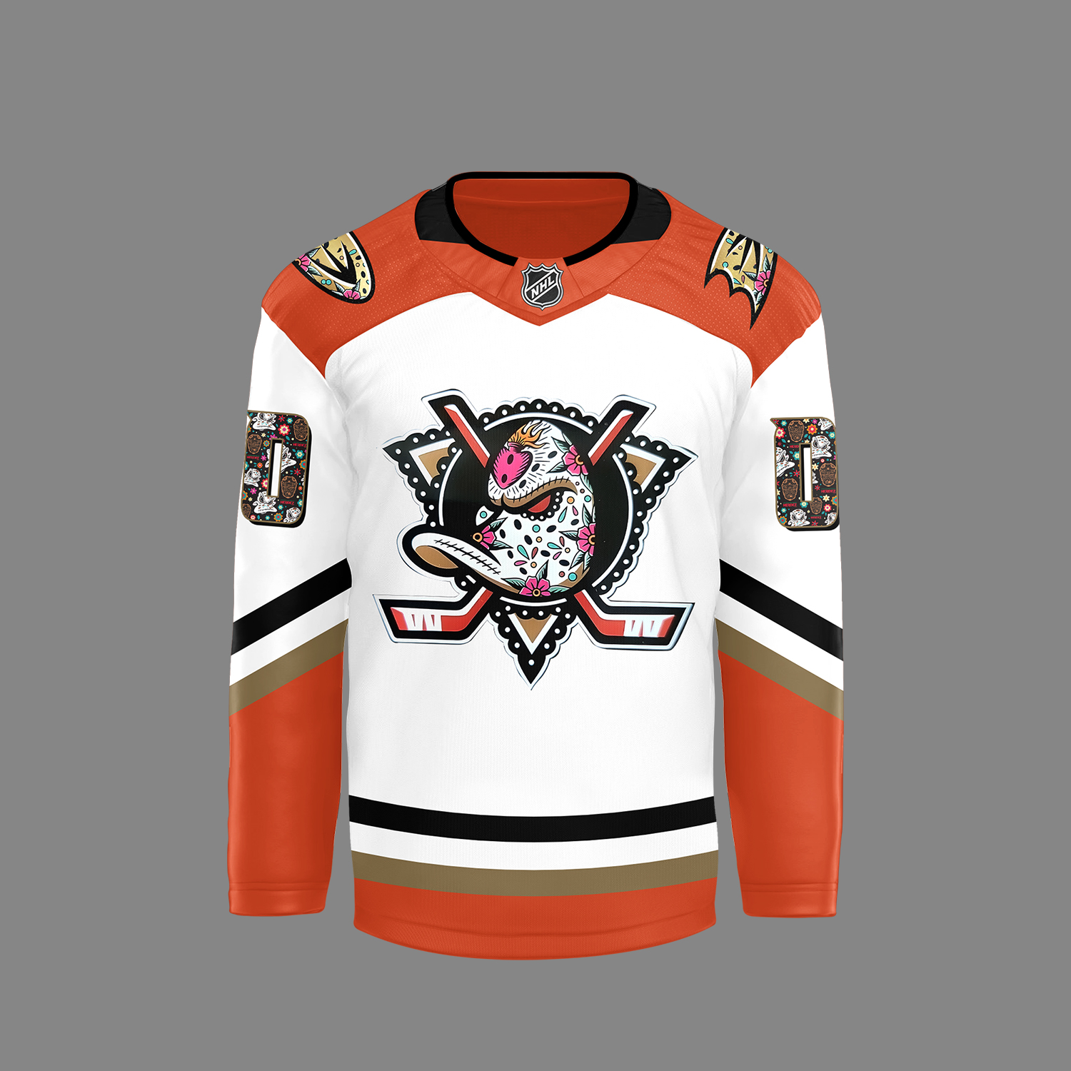 Anaheim Ducks Dia De Los Muertos Custom Jersey - Famjoys Anaheim Ducks Dia De Los Muertos Custom Jersey - Famjoys