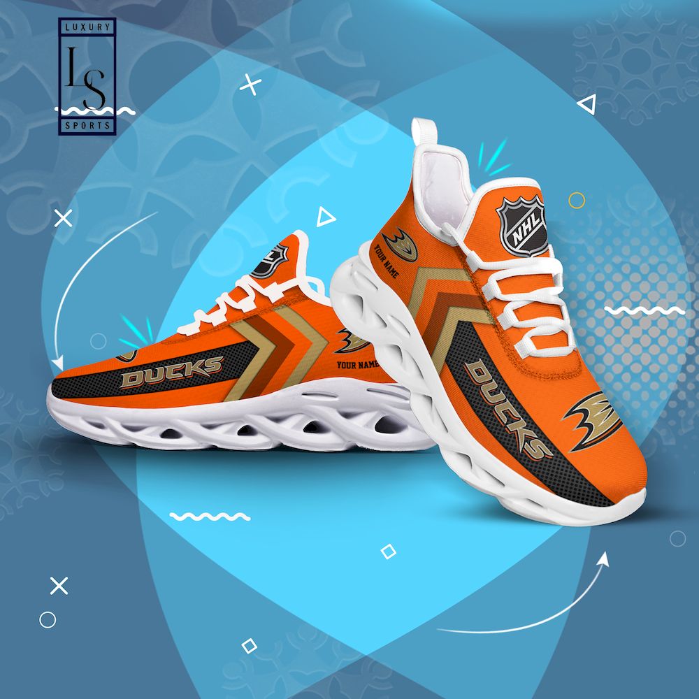 Anaheim Ducks NHL Personalized Max Soul Shoes - Famjoys Anaheim Ducks NHL Personalized Max Soul Shoes - Famjoys