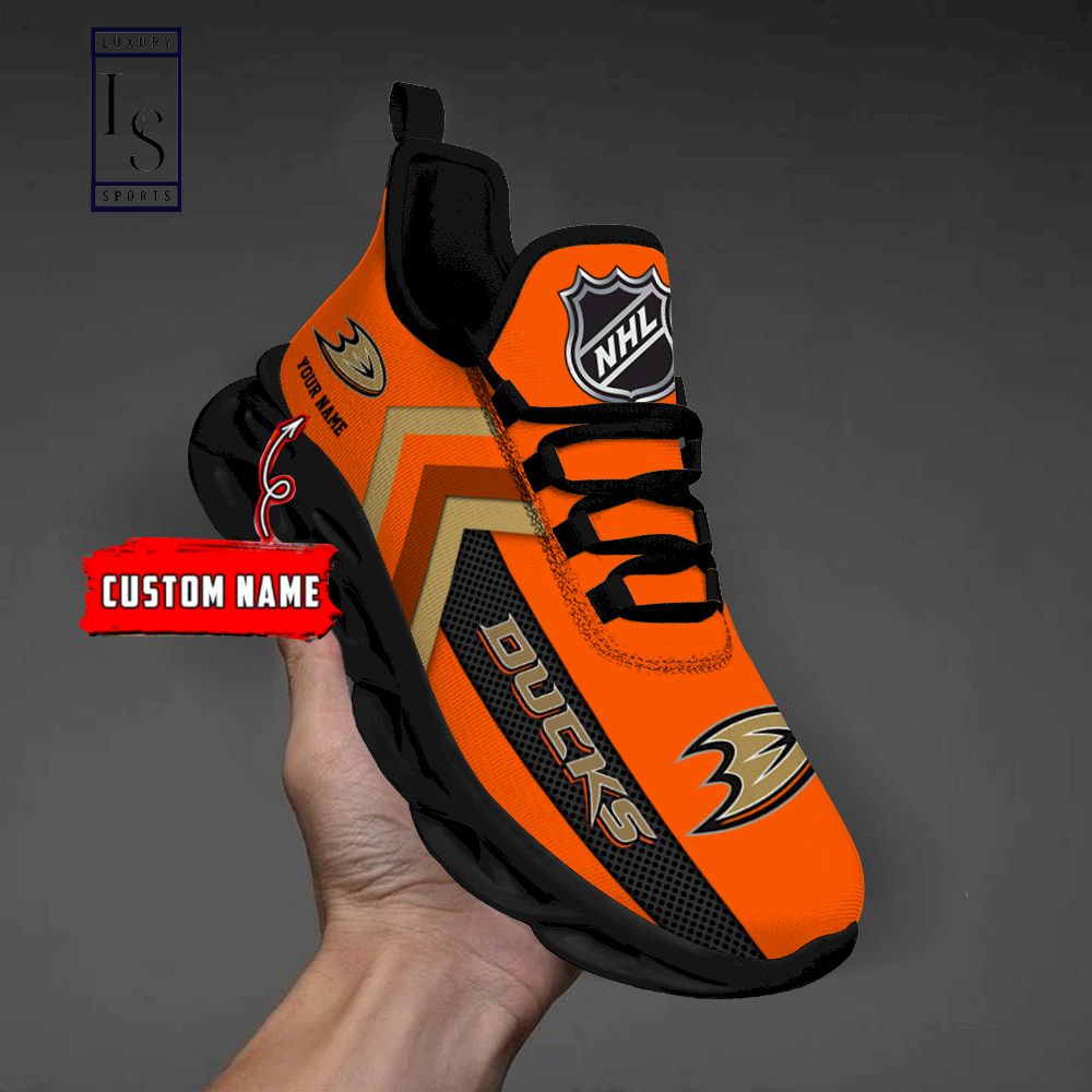Anaheim Ducks NHL Personalized Max Soul Shoes - Famjoys Anaheim Ducks NHL Personalized Max Soul Shoes - Famjoys