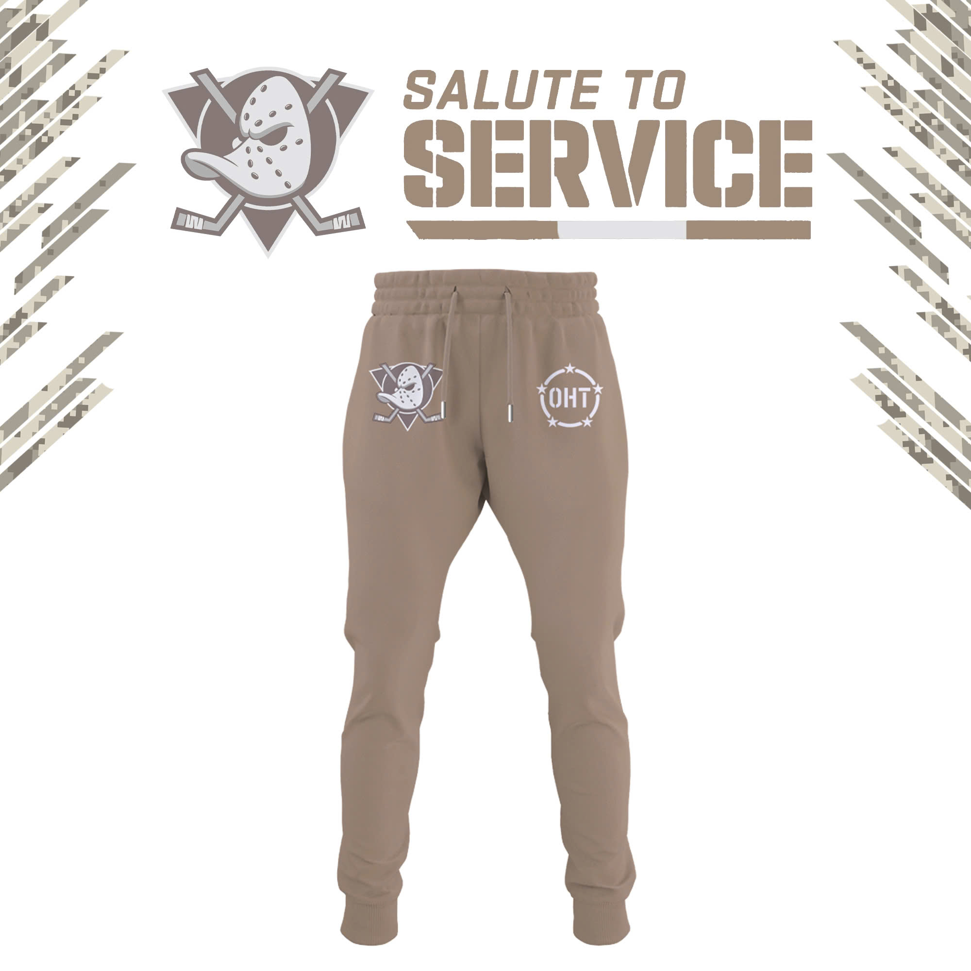 Anaheim Ducks Salute To Service Combo Hoodie | Cap | Jogger - Famjoys Anaheim Ducks Salute To Service Combo Hoodie | Cap | Jogger - Famjoys