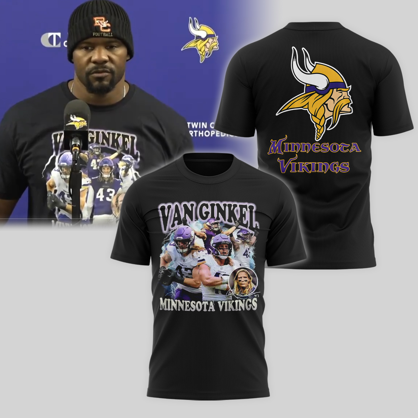 Andrew Van Ginkel Minnesota Vikings Tee - Famjoys Andrew Van Ginkel Minnesota Vikings Tee - Famjoys