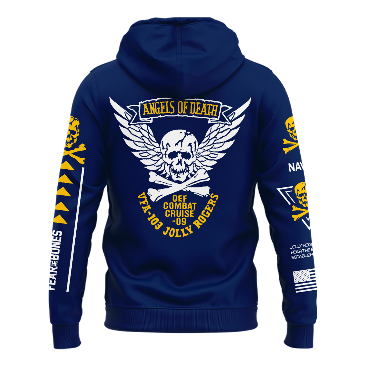Angel Of Death Jolly Rogers Navy Midshipmen Hoodie - Famjoys Angel Of Death Jolly Rogers Navy Midshipmen Hoodie - Famjoys