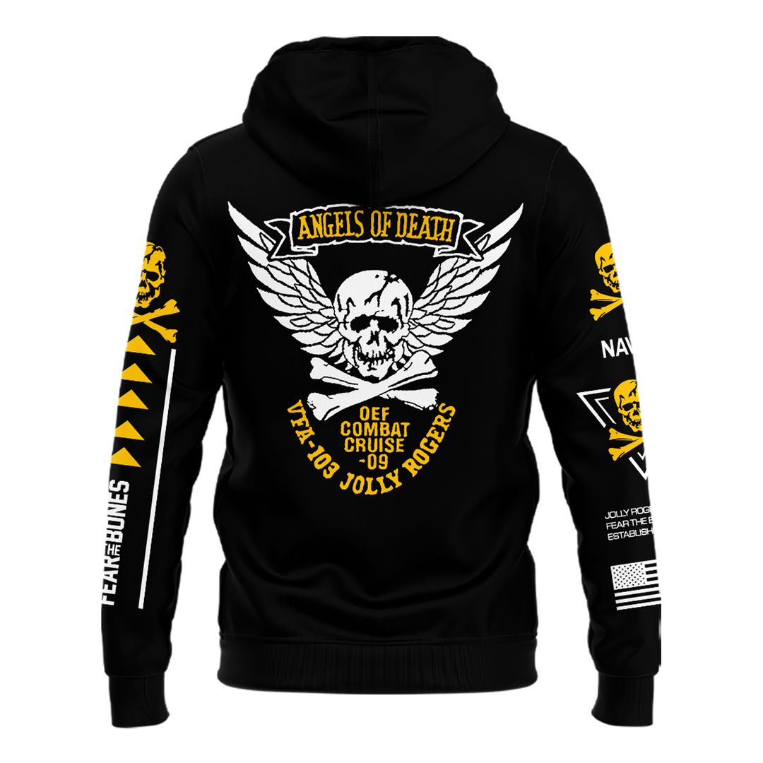 Angel Of Death Jolly Rogers Navy Midshipmen Hoodie - Famjoys Angel Of Death Jolly Rogers Navy Midshipmen Hoodie - Famjoys
