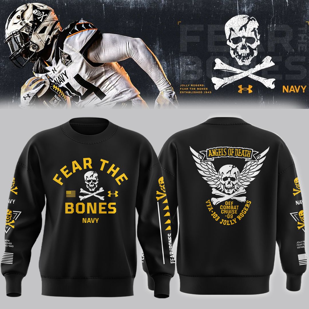 Angel Of Death Jolly Rogers Navy Midshipmen Sweatshirt - Famjoys Angel Of Death Jolly Rogers Navy Midshipmen Sweatshirt - Famjoys