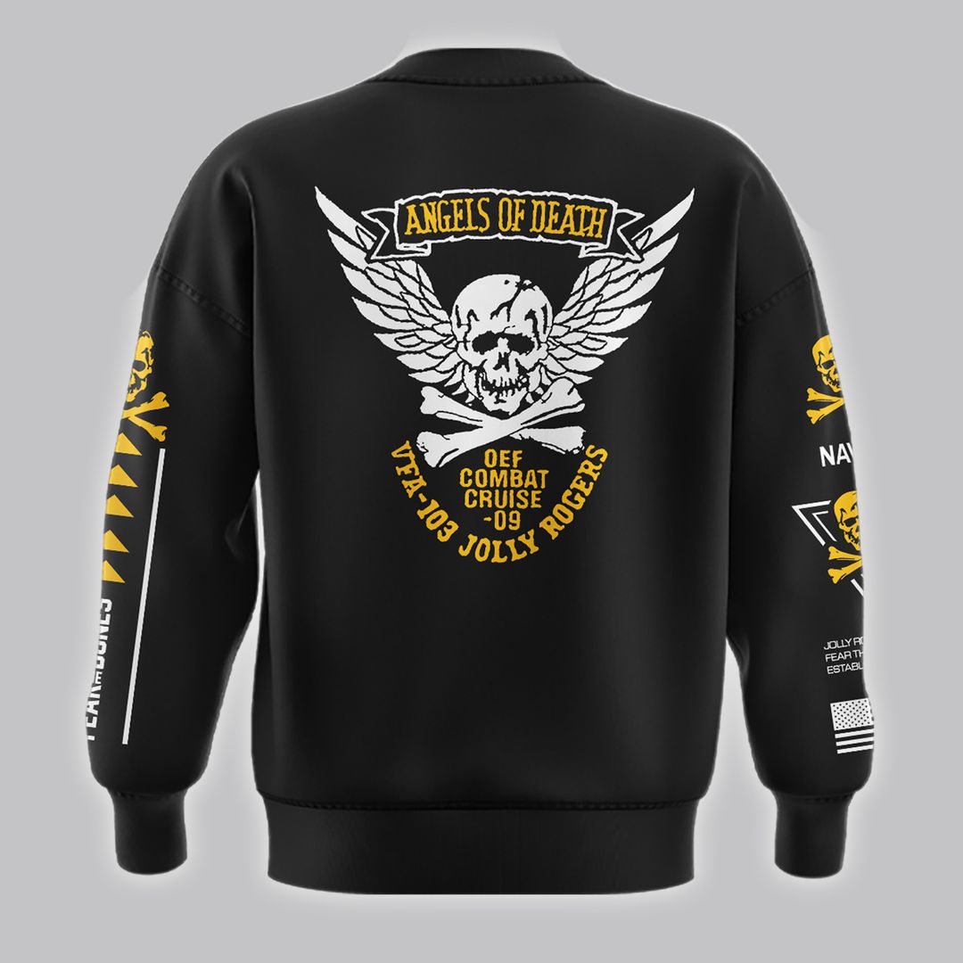 Angel Of Death Jolly Rogers Navy Midshipmen Sweatshirt - Famjoys Angel Of Death Jolly Rogers Navy Midshipmen Sweatshirt - Famjoys