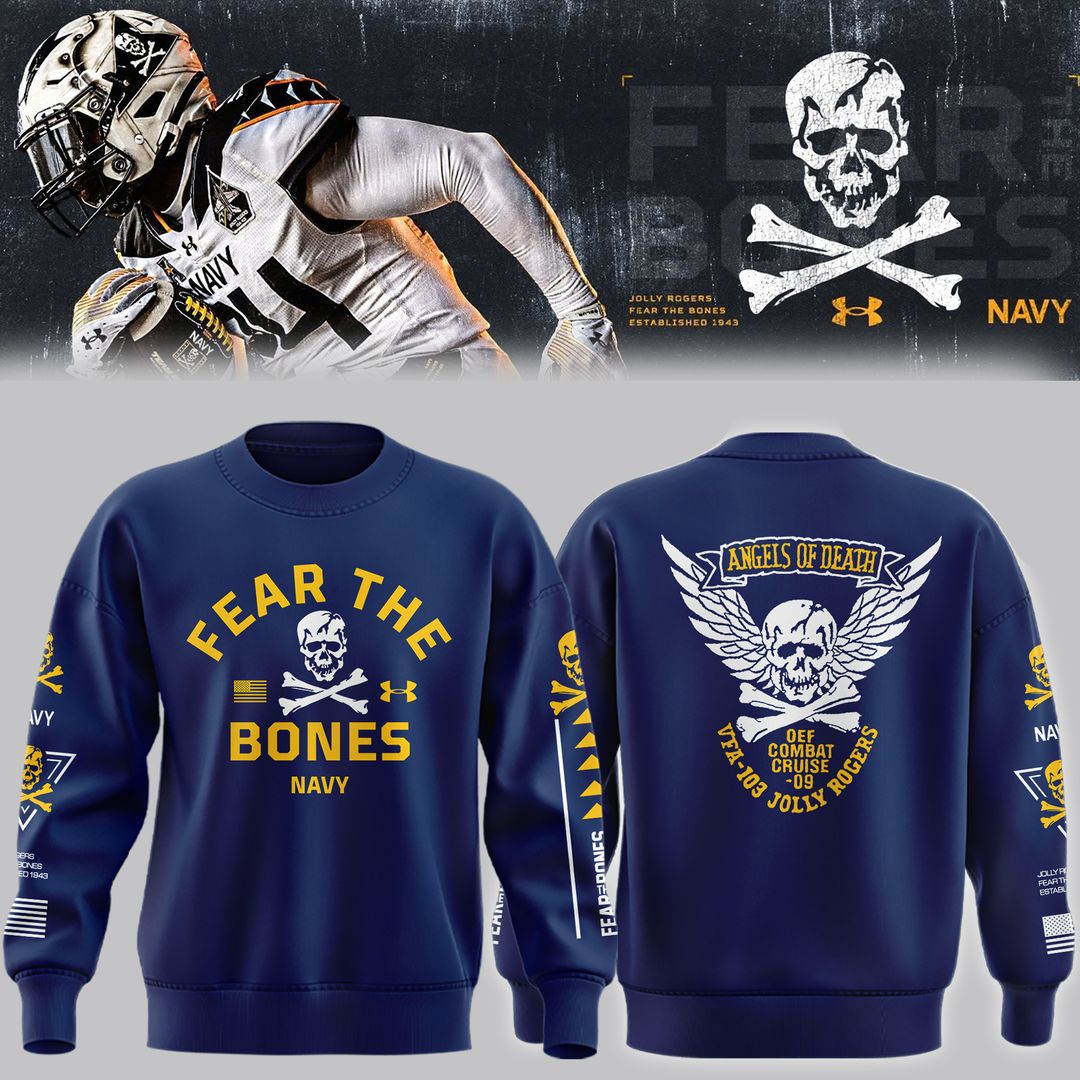 Angel Of Death Jolly Rogers Navy Midshipmen Sweatshirt - Famjoys Angel Of Death Jolly Rogers Navy Midshipmen Sweatshirt - Famjoys