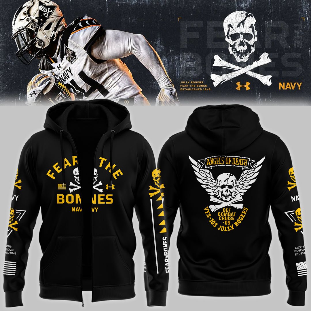 Angel Of Death Jolly Rogers Navy Midshipmen Zip Hoodie - Famjoys Angel Of Death Jolly Rogers Navy Midshipmen Zip Hoodie - Famjoys