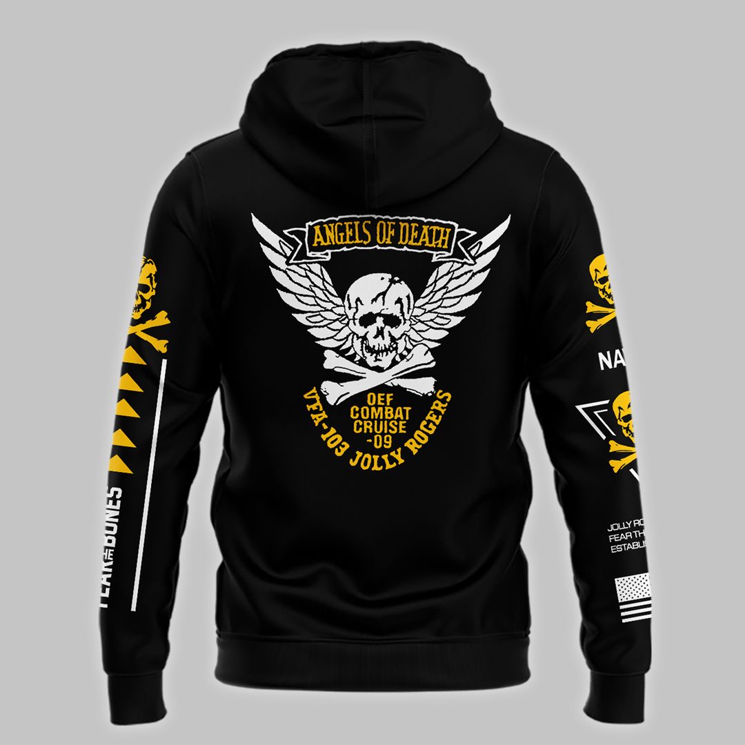 Angel Of Death Jolly Rogers Navy Midshipmen Zip Hoodie - Famjoys Angel Of Death Jolly Rogers Navy Midshipmen Zip Hoodie - Famjoys