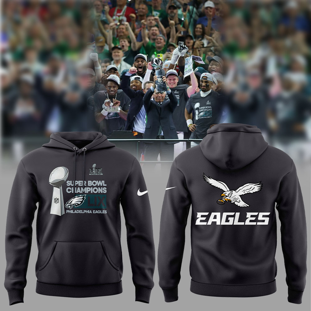 Anthracite Philadelphia Eagles Super Bowl LIX Champions Locker Room Trophy Collection Hoodie V2 - Famjoys Anthracite Philadelphia Eagles Super Bowl LIX Champions Locker Room Trophy Collection Hoodie V2 - Famjoys