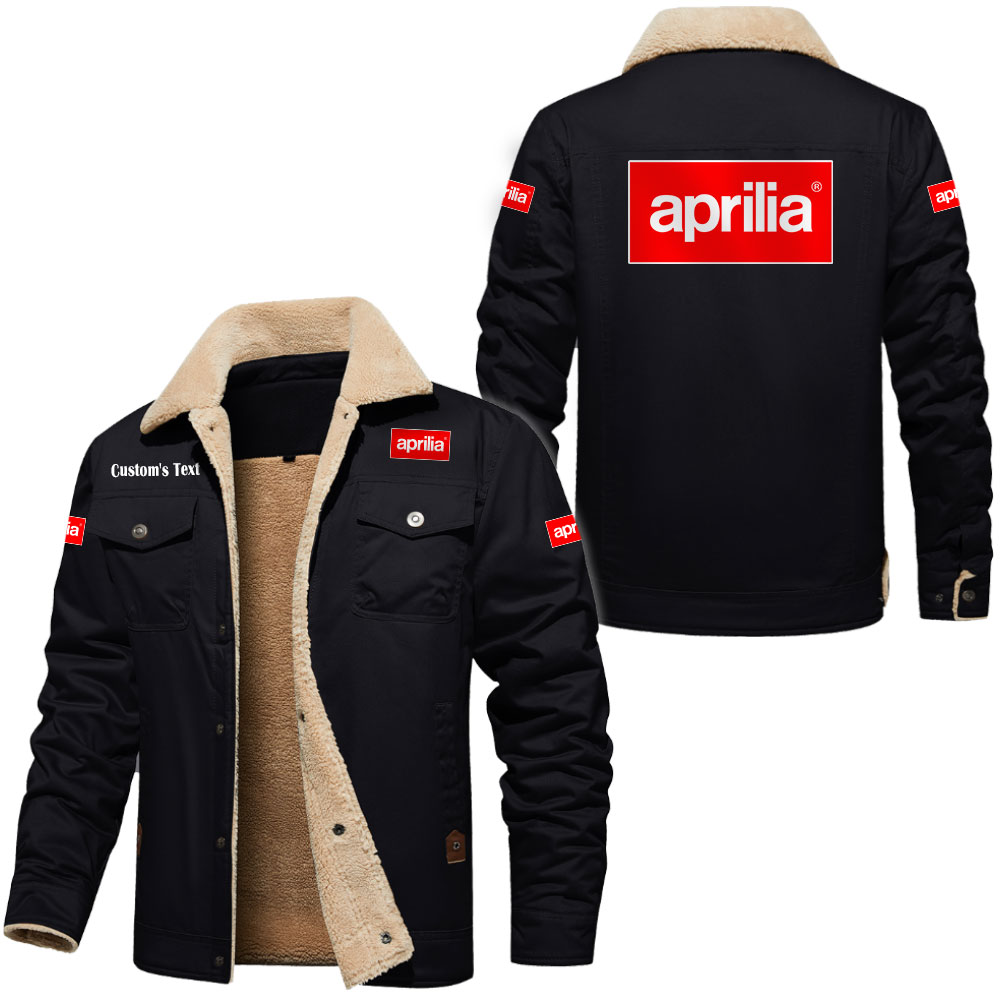 Aprilia Cargo Fleece Lined Cotton Jacket Multicolor, vintage style, customize name 