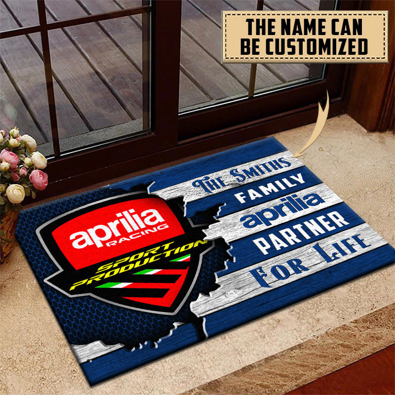 Aprilia Doormat Custom Name, Multicolor - Famjoys Aprilia Doormat Custom Name, Multicolor - Famjoys