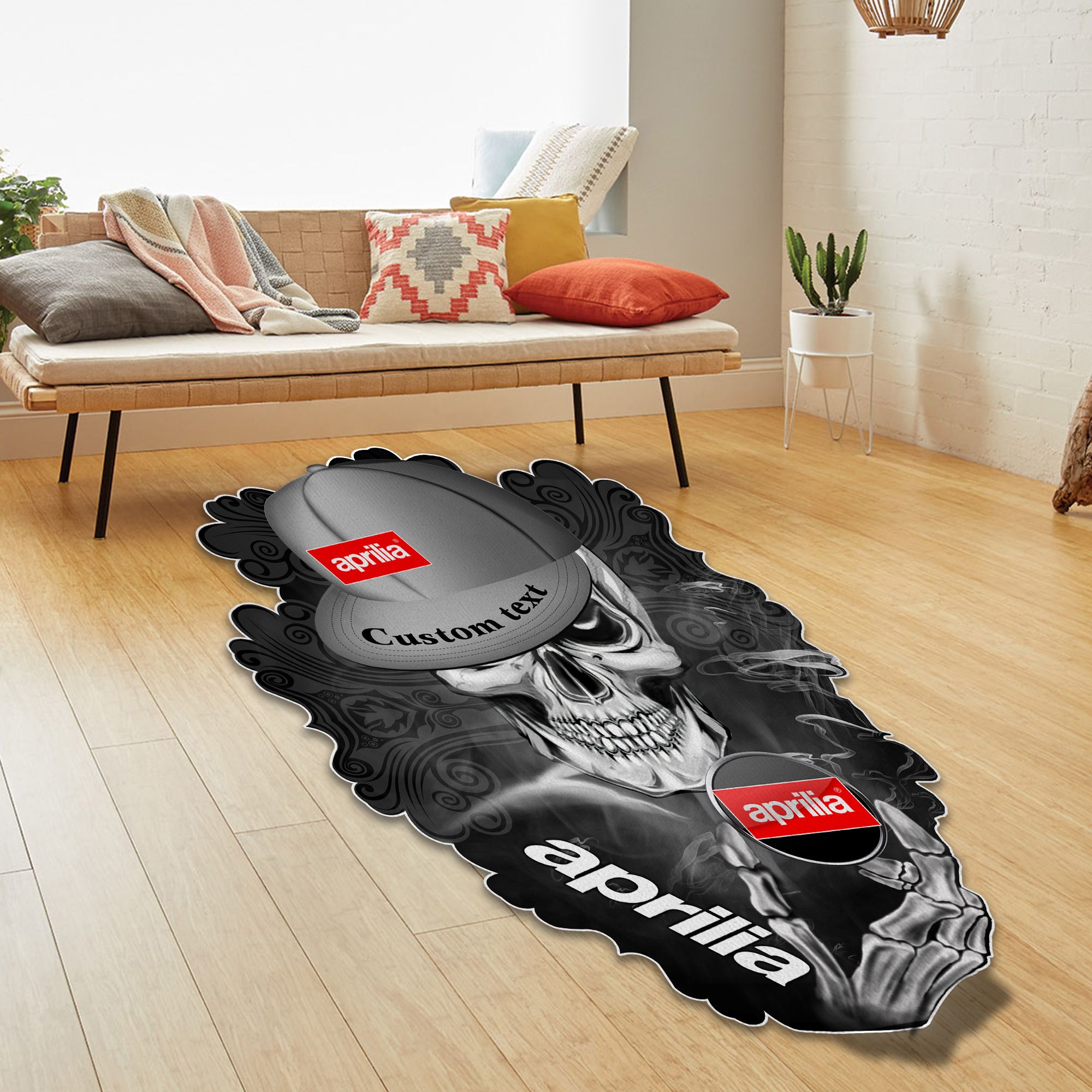 Aprilia Skull Shaped Luxurious Doormat, Rug Home Decor, Custom name - Famjoys Aprilia Skull Shaped Luxurious Doormat, Rug Home Decor, Custom name - Famjoys